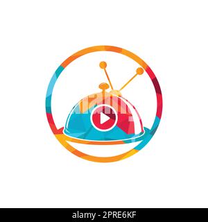 Modèle de conception du logo Bistro Food tv Vector. Concept du logo de la chaîne alimentaire. Illustration de Vecteur