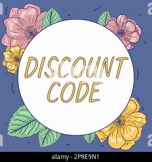 Signature manuscrite Code de réduction, Business concept pour réduire le prix d'un produit avec un bon personnalisé Banque D'Images