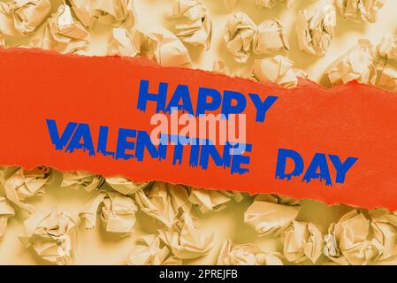 Texte d'écriture bonne Saint-Valentin, Aperçu des affaires une journée spéciale pour les amoureux d'exprimer leur affection à eux-mêmes Banque D'Images