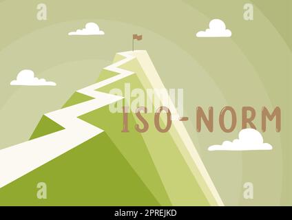 Panneau affichant norme ISO, idée d'affaires une norme acceptée ou une façon de faire les choses les plus en montrant d'accord Banque D'Images