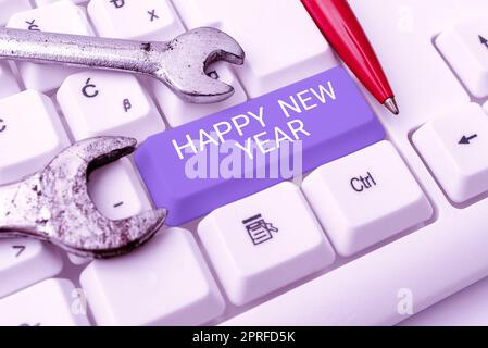 Légende conceptuelle bonne année. Mot d'accueil pour célébrer les meilleurs vœux de fin d'année Banque D'Images