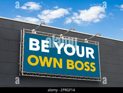 Soyez votre propre patron écrit sur un panneau d'affichage Banque D'Images