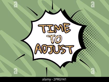 Rédaction affichage du temps de texte pour ajuster, photo conceptuelle au bon moment pour effectuer des ajustements afin de continuer à aller de l'avant collègues partager des pensées ensemble Banque D'Images
