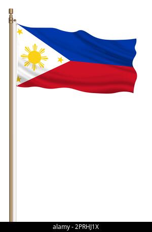 3D drapeau des Philippines sur un pilier Banque D'Images