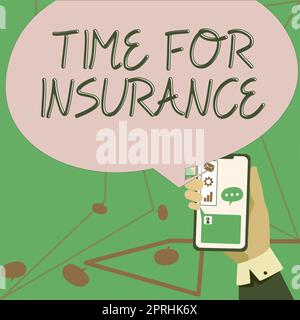 Inspiration montrant le temps de signature pour Insurancesereceives protection financière remboursement contre la perte. Word for reçoit un remboursement de protection financière contre les pertes Banque D'Images