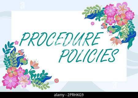 Rédaction affichage de texte politiques de la procédure principes directeurs règles et règlements. Mot pour les étapes des principes directeurs règles et règlements Banque D'Images
