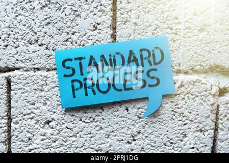 Légende conceptuelle règles de processus standard adaptées à la qualité finale du produit. Règles d'idées commerciales adaptées à la qualité du produit final Banque D'Images