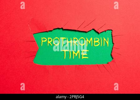 Légende conceptuelle temps de prothrombine, approche commerciale État de la relation entre le public et une entreprise Banque D'Images