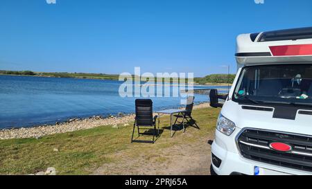 Vue sur la mer depuis la dune sur la mer du Nord Banque D'Images