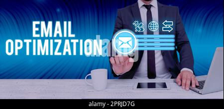 Affiche affiche Email OptimizationMaximize l'efficacité de la campagne de marketing, Word écrit sur maximiser l'efficacité du marketing ca Banque D'Images