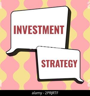 Légende conceptuelle Stratégie de placement, Business Showcase ensemble de règles procédures comportement Guide à l'attention d'un investisseur Banque D'Images
