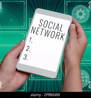 Inspiration montrant signe réseau social, concept signifiant un cadre de l'individu lié par la relation interpersonnelle Banque D'Images