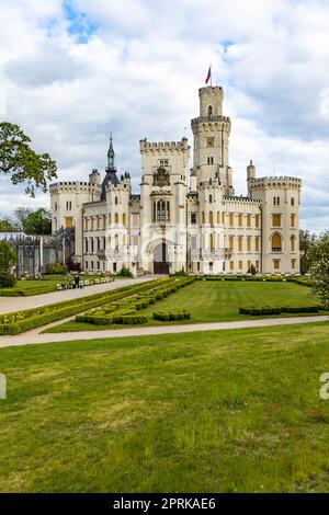 Château de Hluboka nad Vltavou en Bohême du Sud, République tchèque Banque D'Images
