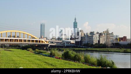 Taipei, Taïwan 23 juillet 2022 : horizon de la ville de Taipei Banque D'Images