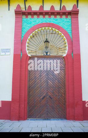 Arènes d'Almendralejo, Badajoz, Estrémadure, Espagne. Vue sur l'extérieur Banque D'Images