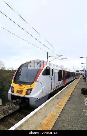 Greater Anglia train 720577, gare de Braintree, Essex, Angleterre, Royaume-Uni Banque D'Images