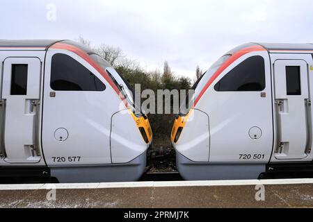 Greater Anglia train 720577, gare de Braintree, Essex, Angleterre, Royaume-Uni Banque D'Images