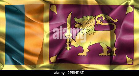 Drapeau du Sri Lanka - drapeau de tissu d'ondulation réaliste Banque D'Images