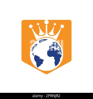Logo King Planet Vector. Logo globe King Icon Design. Illustration de Vecteur