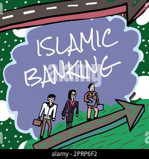 Affichage conceptuel système bancaire islamique basé sur les principes de la loi islamique. Vitrine des affaires système bancaire basé sur les principes de la loi islamique Banque D'Images