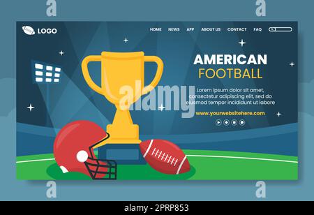 American football Sports Player social Media Landing page modèle dessin main dessin dessin dessin dessin dessin dessin dessin dessin dessin dessin animé Illustration de Vecteur