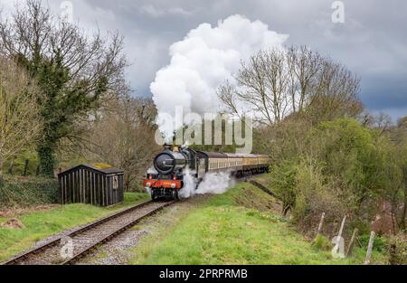 Locomotive à vapeur de la classe Saint Lady of Legend on et train express à Somerset Banque D'Images