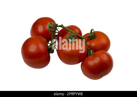 un bouquet de tomates sur une surface transparente Banque D'Images