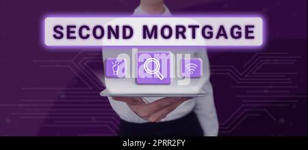 Affichage conceptuel second Mortgagelien sur la propriété qui est subordonné à plus senior. Les affaires présentent le privilège sur la propriété qui est subordonné à plus senior Banque D'Images