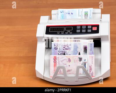 L’argent de l’Irlande du Nord dans un système de comptage Banque D'Images