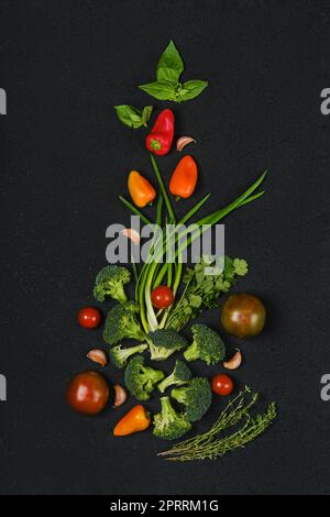 Composition de la tête avec légumes frais Banque D'Images