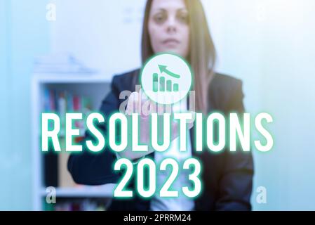 Légende conceptuelle résolutions 2023list des choses souhaite être entièrement fait l'année prochaine. Le mot écrit sur la liste des choses souhaite être entièrement fait l'année prochaine Banque D'Images