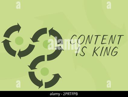 Inspiration montrer le contenu de signe est KingContent est le cœur des stratégies de marketing d'aujourd'hui. Concept signification le contenu est le cœur des stratégies de marketing d'aujourd'hui Banque D'Images