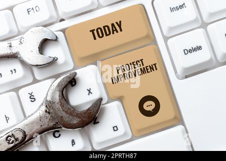 Écriture affichage du texte amélioration du projet. Mot pour méthodes techniques pour accomplir un objectif défini Banque D'Images