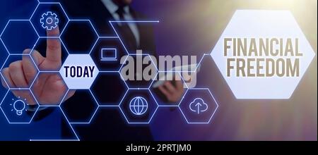 Rédaction affichant le texte financier FreedomHaling argent libre de s'inquiéter quand il s'agit de flux de trésorerie. Mot écrit sur avoir de l'argent libre de l'inquiétude quand il s'agit de flux de trésorerie Banque D'Images