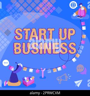 Légende conceptuelle commencer à faire des affaires Engaging à une nouvelle entreprise frais de négociation et de vente, mot pour engager à une nouvelle entreprise frais de négociation et de vente Banque D'Images