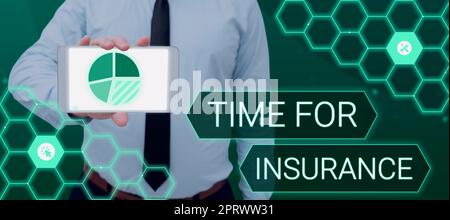 Inspiration montrant le temps de signature pour Insurancesereceives protection financière remboursement contre la perte. Business concept reçoit un remboursement de protection financière contre les pertes Banque D'Images
