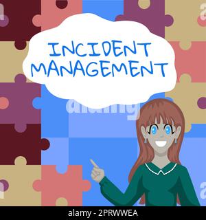 Écriture affichant le texte gestion des incidents. Mot écrit sur le processus de retour du Service à la normale dangers corrects Banque D'Images