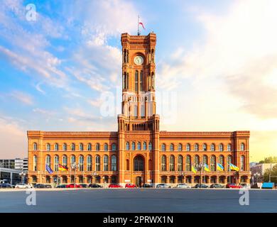 Rotes Rathaus ou Hôtel de ville rouge à Berlin, Allemagne Banque D'Images