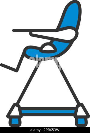 Icône de chaise haute pour bébé Illustration de Vecteur