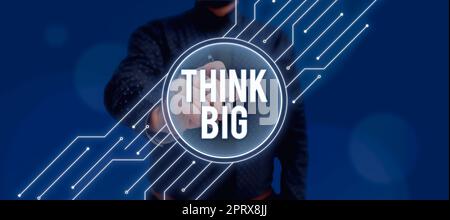 Légende conceptuelle penser grand, Business concept pour planifier quelque chose de haute valeur pour les soi ou pour la préparation Banque D'Images