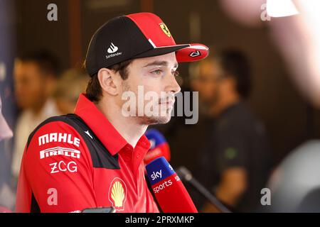 Bakou, Azerbaïdjan - 27/04/2023, LECLERC Charles (mco), Scuderia Ferrari SF-23, portrait du Grand Prix d'Azerbaïdjan de Formule 1 2023, 4th tour du Championnat du monde de Formule 1 2023 de 28 avril à 30, 2023 sur le circuit de la ville de Bakou, à Bakou, Azerbaïdjan - photo Xavi Bonilla/DPPI crédit: DPPI Media/Alamy Live News Banque D'Images