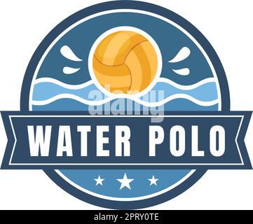 Water Polo Sport joueur jouant pour lancer le ballon sur le but de l'adversaire dans la piscine en dessin à plat dessin à la main modèles Illustration Illustration de Vecteur