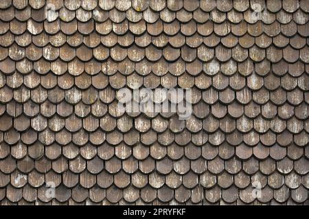 Tuiles de toit en bois Banque D'Images