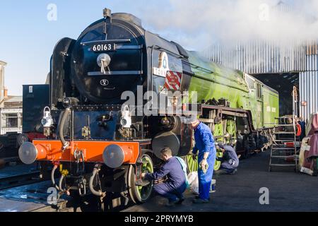 Une locomotive à vapeur sur la Great Central Railway Banque D'Images