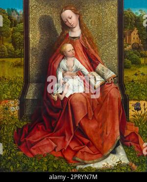 Madonna et enfant, Maître du Foliage brodé, XVe siècle, Banque D'Images