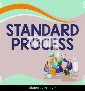 Légende de texte présentant les règles de processus standard à mettre en correspondance avec la qualité du produit final, règles de présentation commerciale à mettre en correspondance avec le pro final Banque D'Images