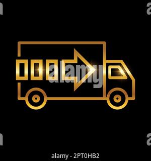 Icône Golden Food Truck Delivery Service Illustration de Vecteur