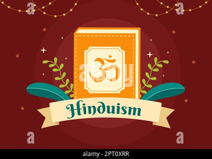 Symbole de l'hindouisme fond plat dessin animé dessin animé dessin animé Illustration Illustration de Vecteur