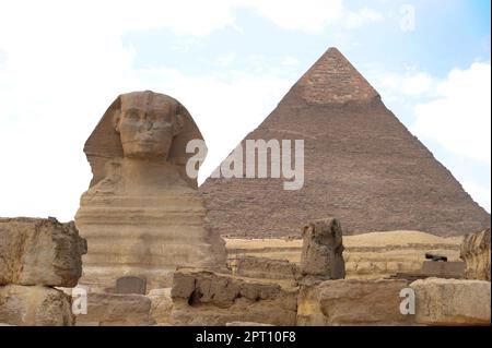 Les pyramides de Gizeh, Égypte. Banque D'Images