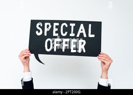 Légende conceptuelle offre spéciale, Aperçu commercial vendre un produit ou un service à un prix inférieur pour attirer le client Banque D'Images